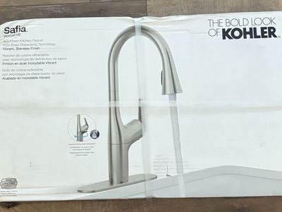 NEW Kohler Safia Pull Down Sprayer Kitchen Faucet w/ Soap Dispenser