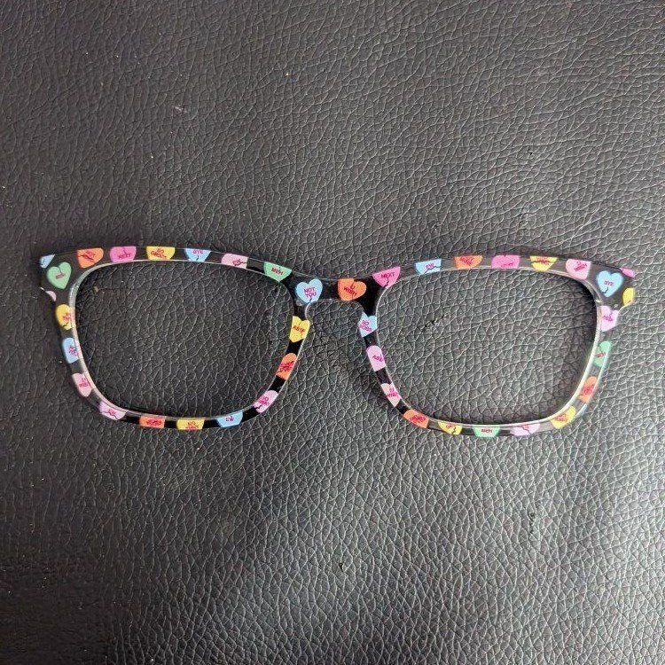 Funky Heart-Patterned Eyeglass Frames - Multicolor Glasses
