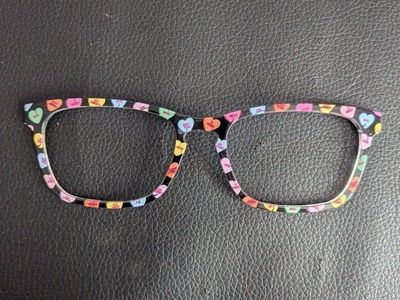 Funky Heart-Patterned Eyeglass Frames - Multicolor Glasses