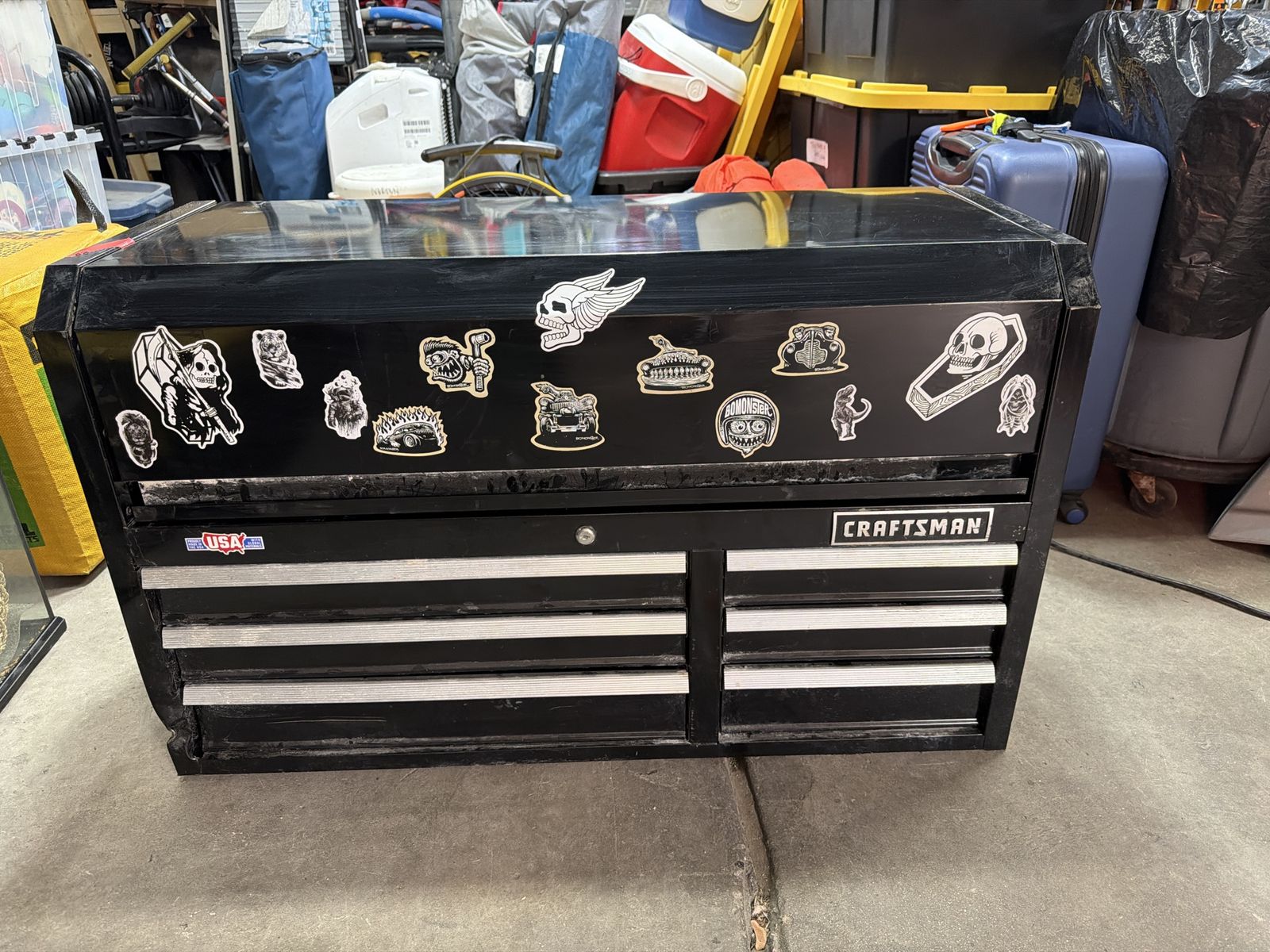 Craftsman 42" Black Top Chest Tool Box w/ Drawers & Storage - Used, Good Condition