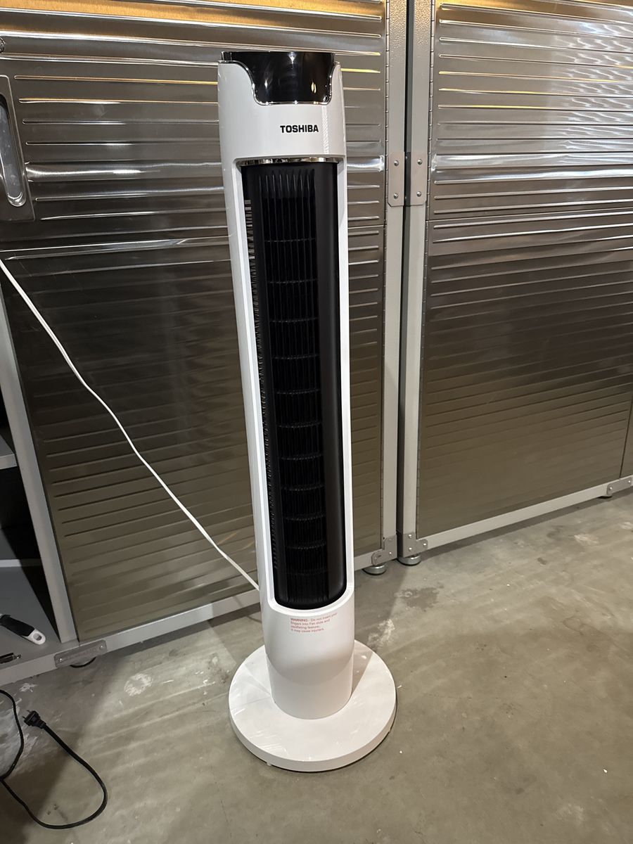 Toshiba White Tower Fan - Oscillating for Wide Coverage with timer and remote