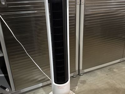 Toshiba White Tower Fan - Oscillating for Wide Coverage with timer and remote