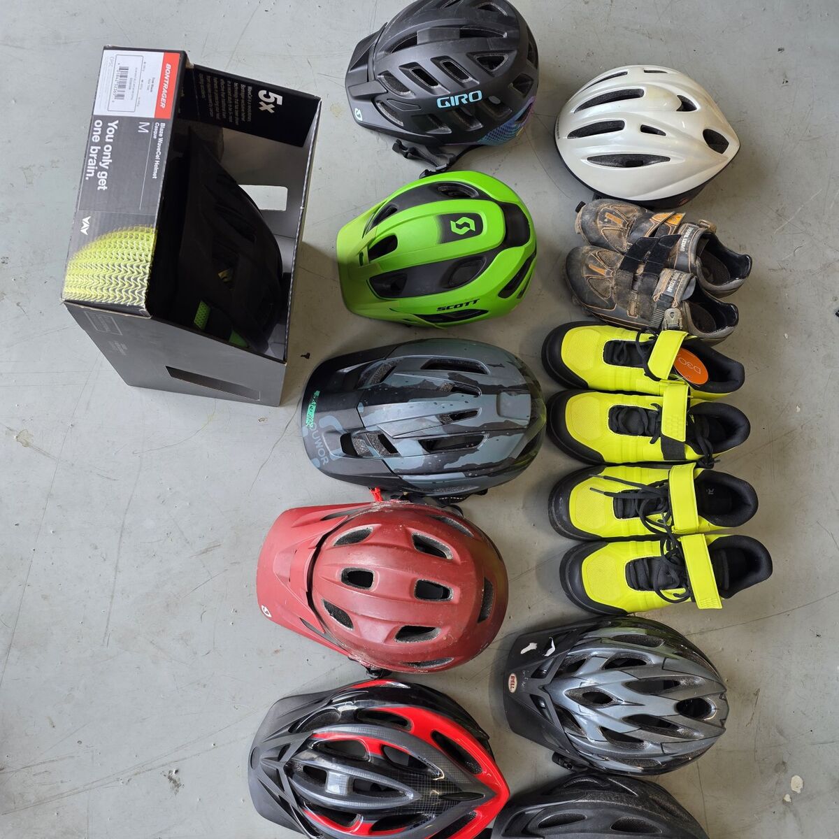 bike helmets and shoes