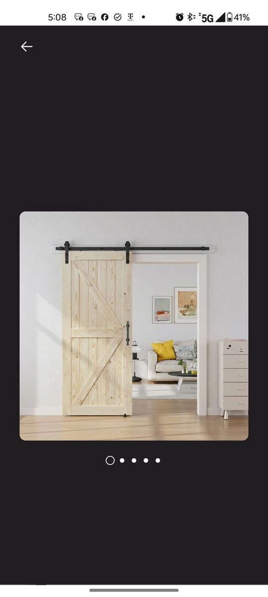 Solid Wood Paneled Barn Door with Installation Hardware Kit