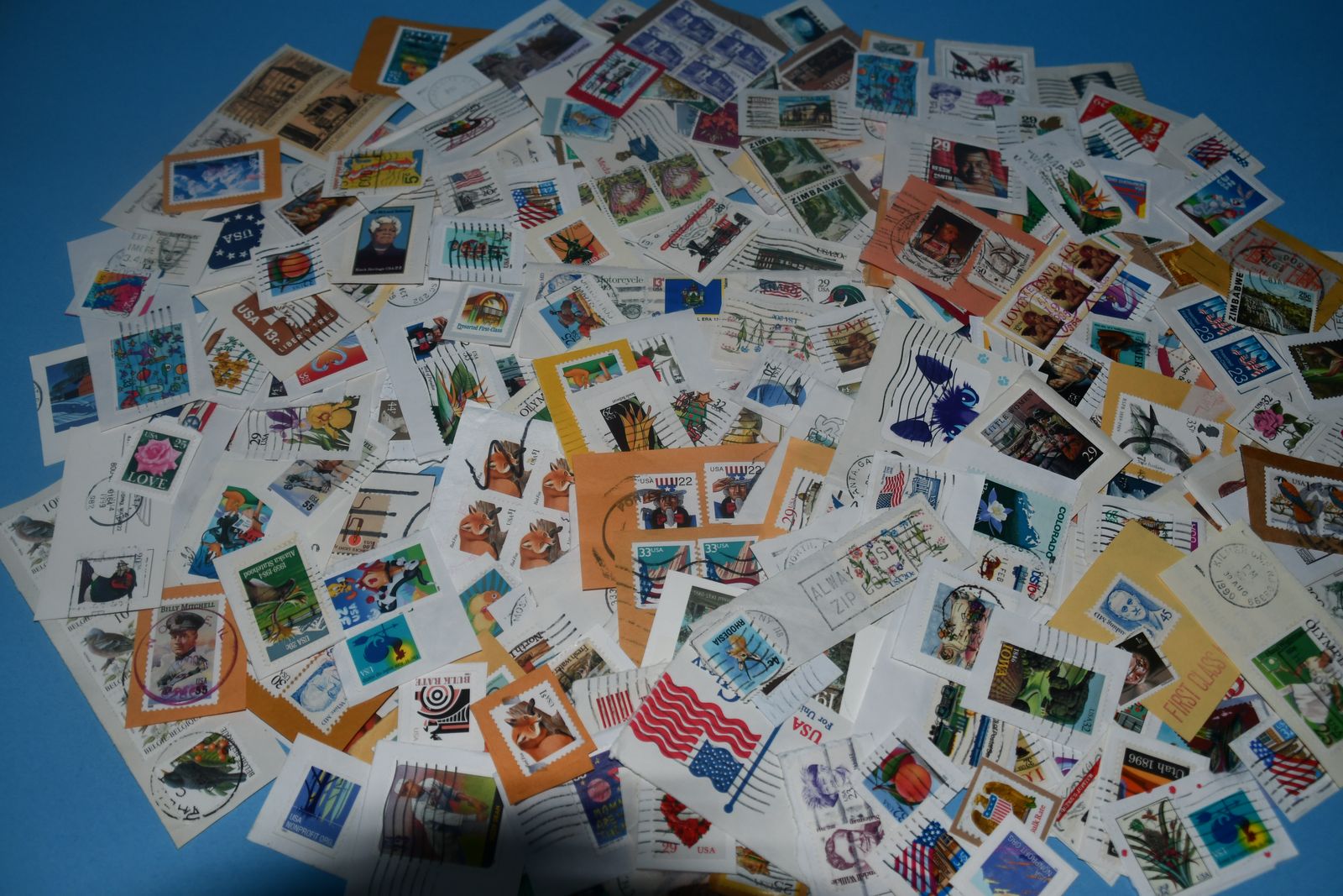 LARGE LOT 100+ CANCELLED STAMPS ~ UNSORTED ~ SET B