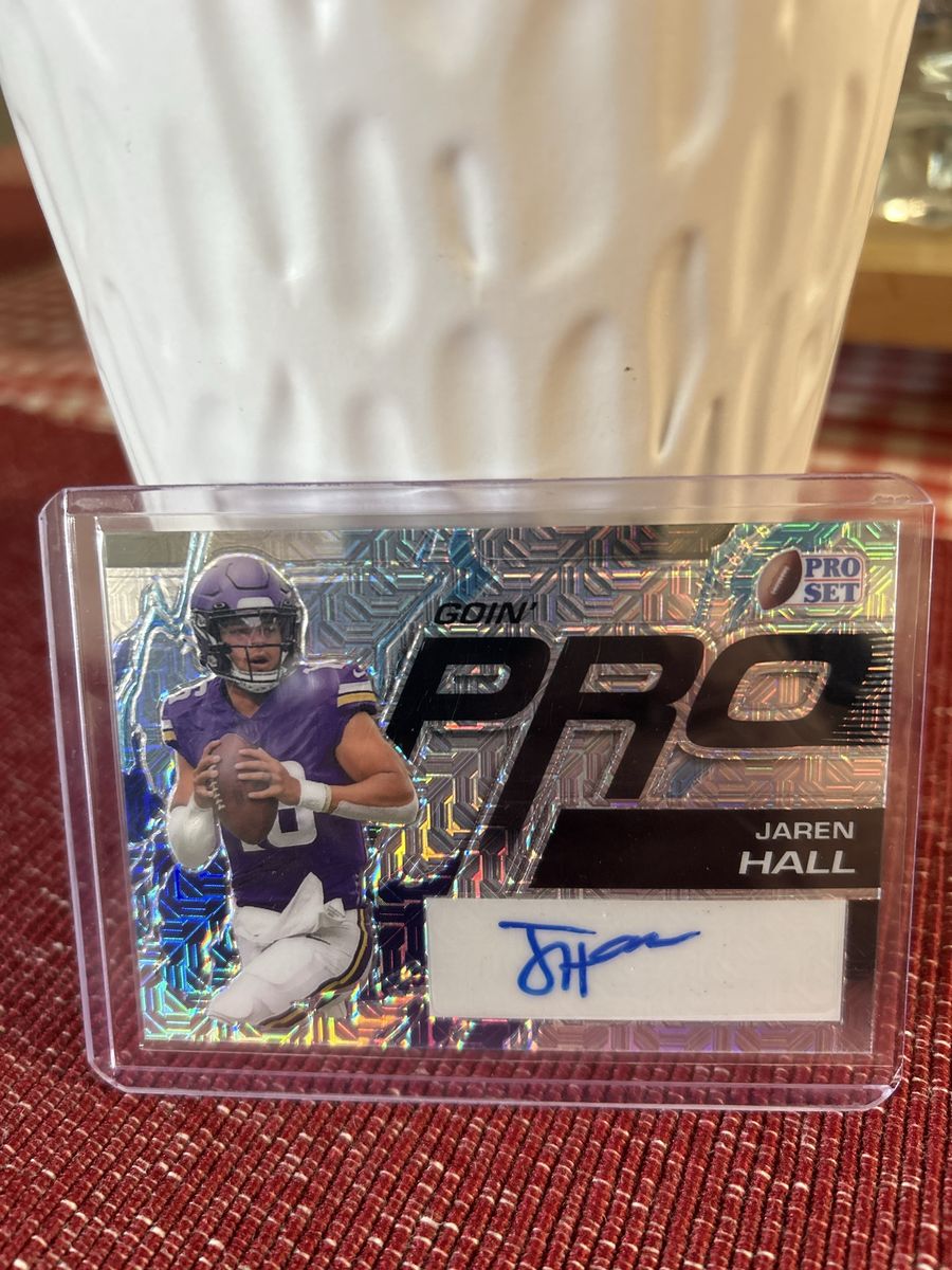 BYU COUGARS RC Jaren Hall 2023 Leaf Pro Set Autograph Rookie Card 15/20 Football Vikings Hand Signed Auto Certified