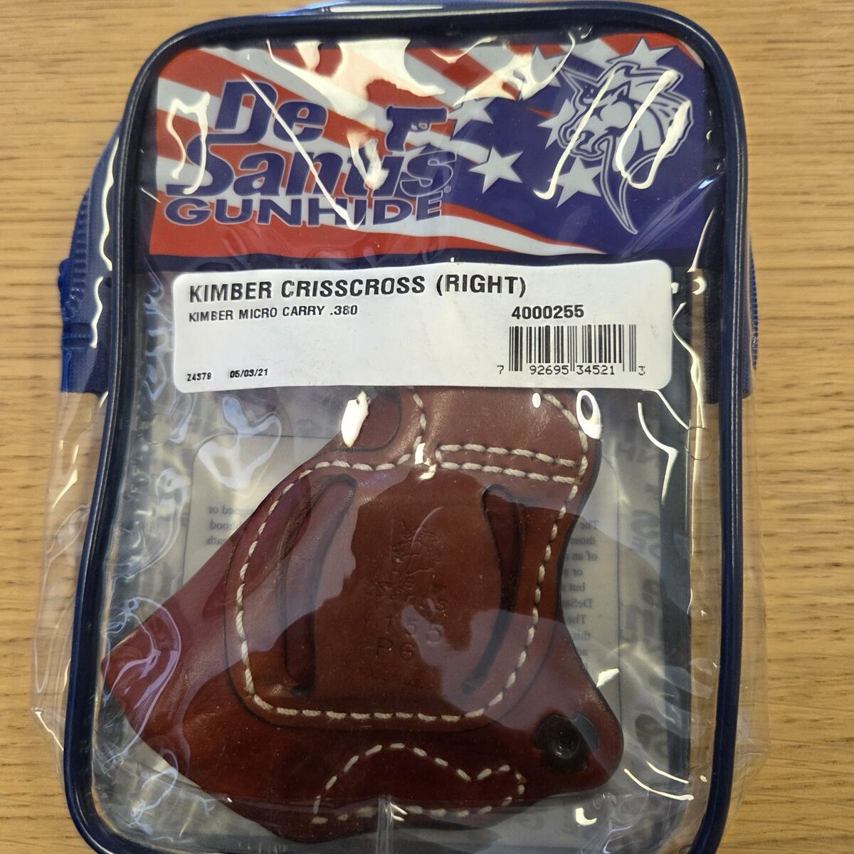 DE SANTIS KIMBER MICRO 380 HOLSTER