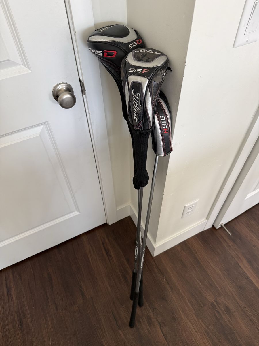 Titleist 915D2 Driver, 915F 3-Wood, 816H1 Hybrid Set | Diamana Stiff Shafts, Midsize Grips