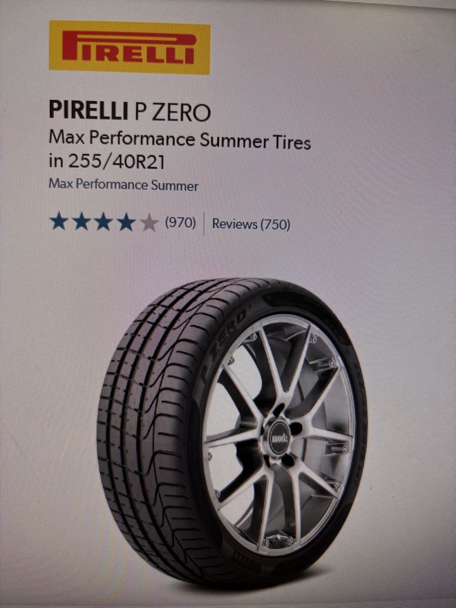 Used - 255/40 r21 Pirelli P Zero tires (2)