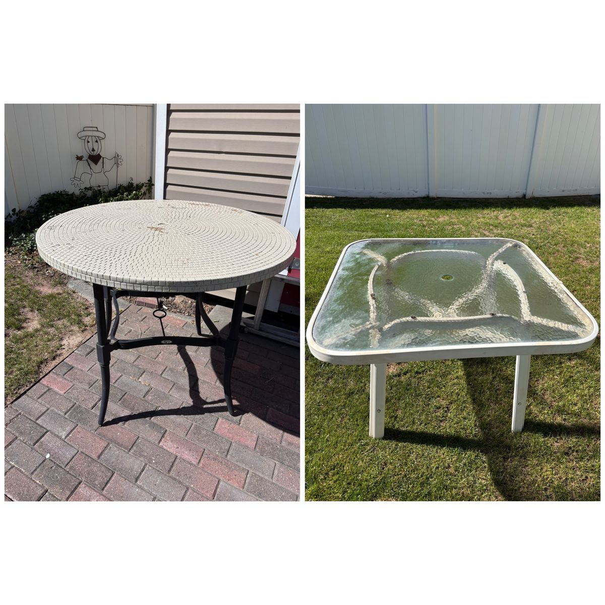 Patio Tables! Square $25. Tall $75 see description