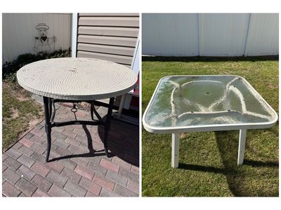 Patio Tables! Square $25. Tall $75 see description