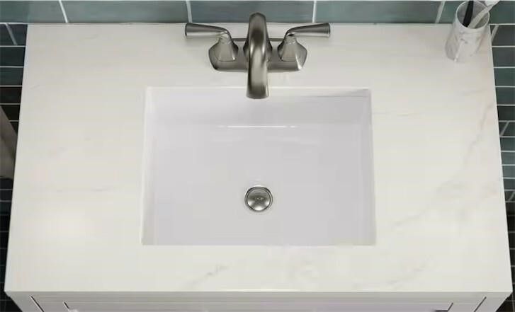 30"W x 18"L White Marble Top