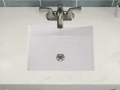 30"W x 18"L White Marble Top