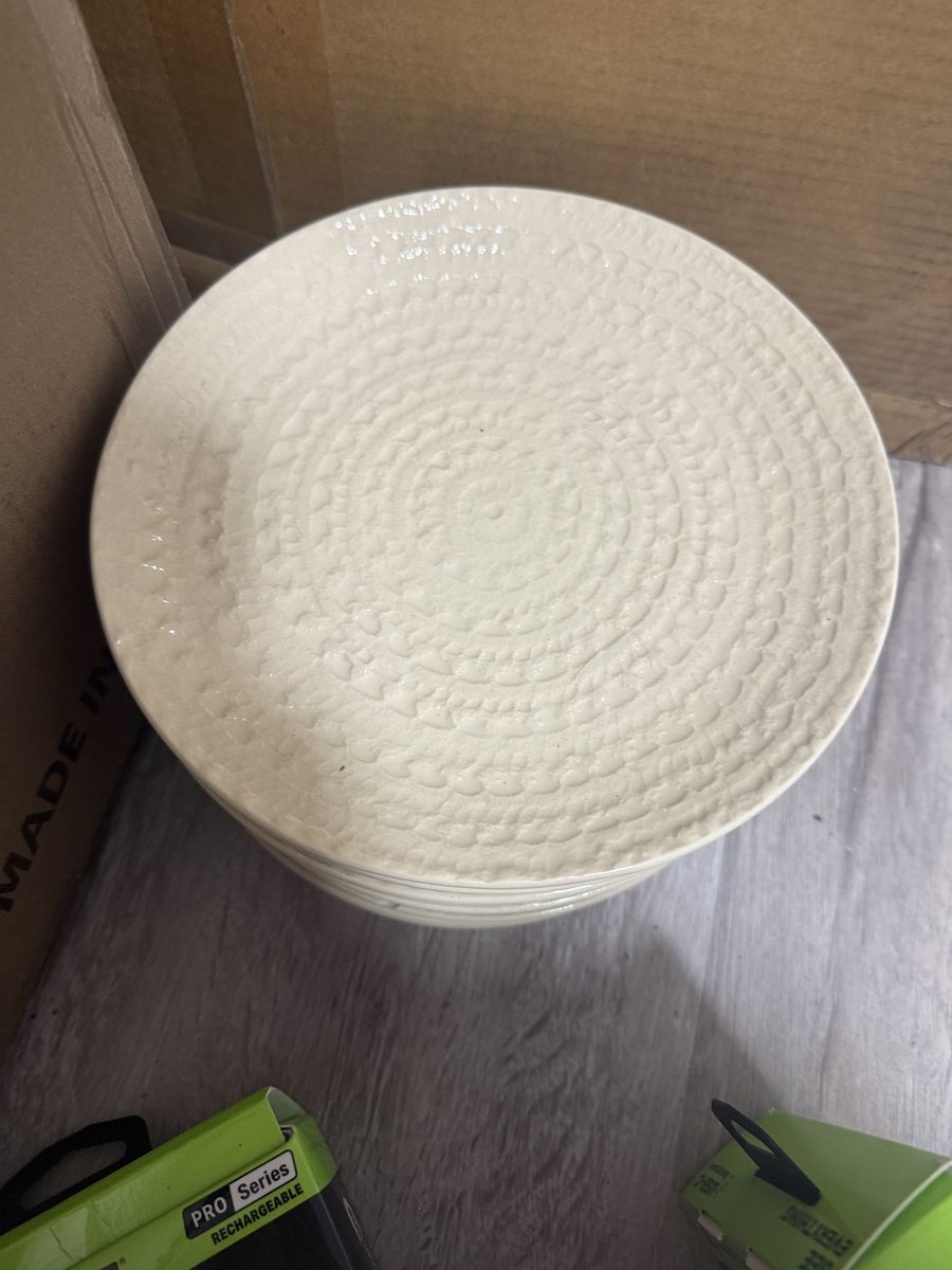 Textured Cream Dinner Plates from Crate and Barrel– Set/Lot – $25 OBO