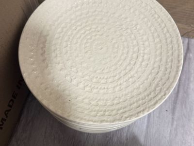 Textured Cream Dinner Plates from Crate and Barrel– Set/Lot – $25 OBO