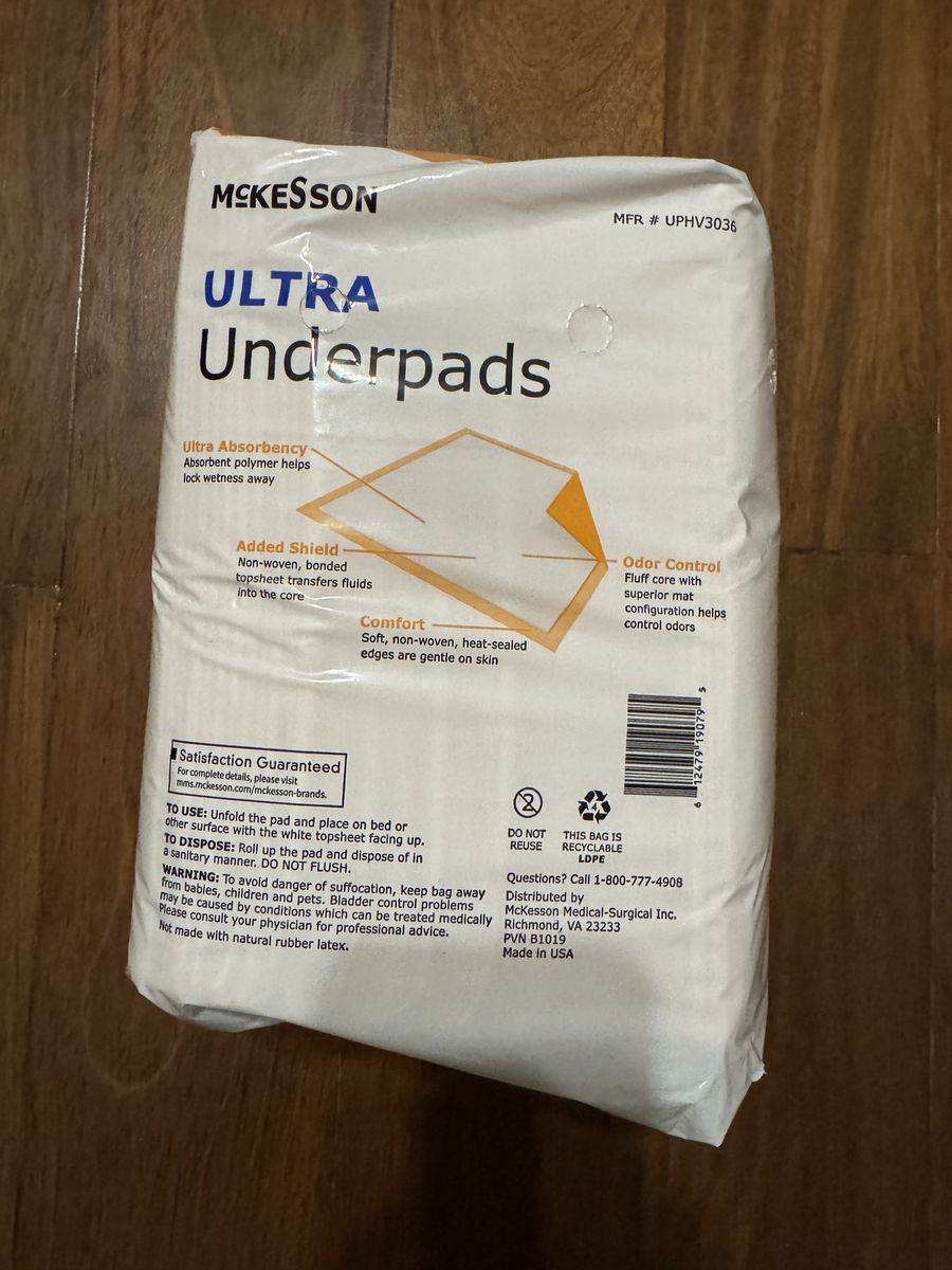 McKesson Ultra Underpads Heavy Absorbency MFR UPHV3036 30x36 Inch