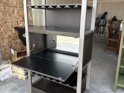 Modern Wood & Metal Bar Cabinet Wine Rack Storage Shelf Home Furniture