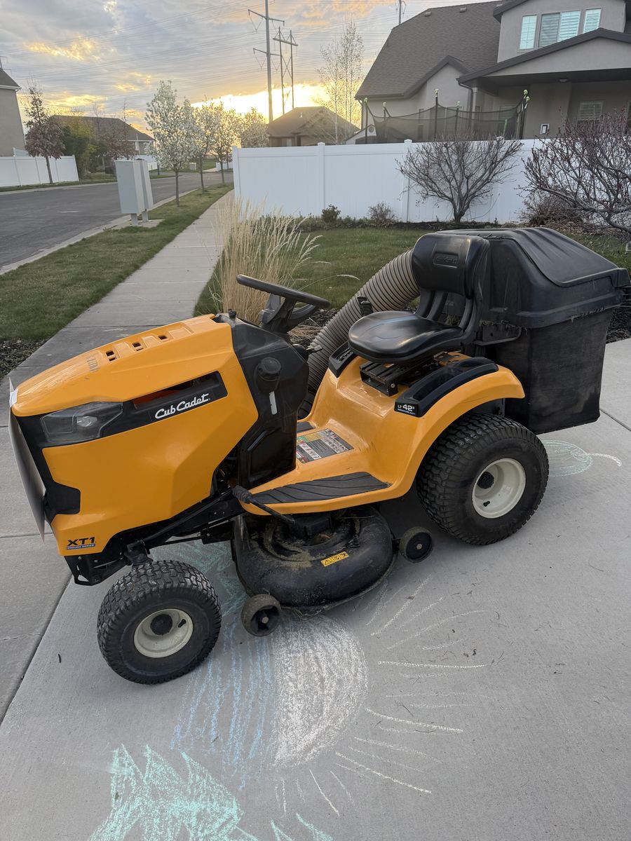 Cub Cadet Riding Lawnmower with Double Bagger