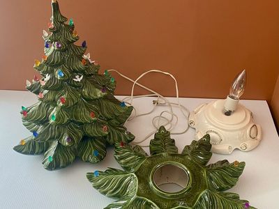 23” Atlantic Mold Vintage Ceramic Christmas Tree 3 pieces