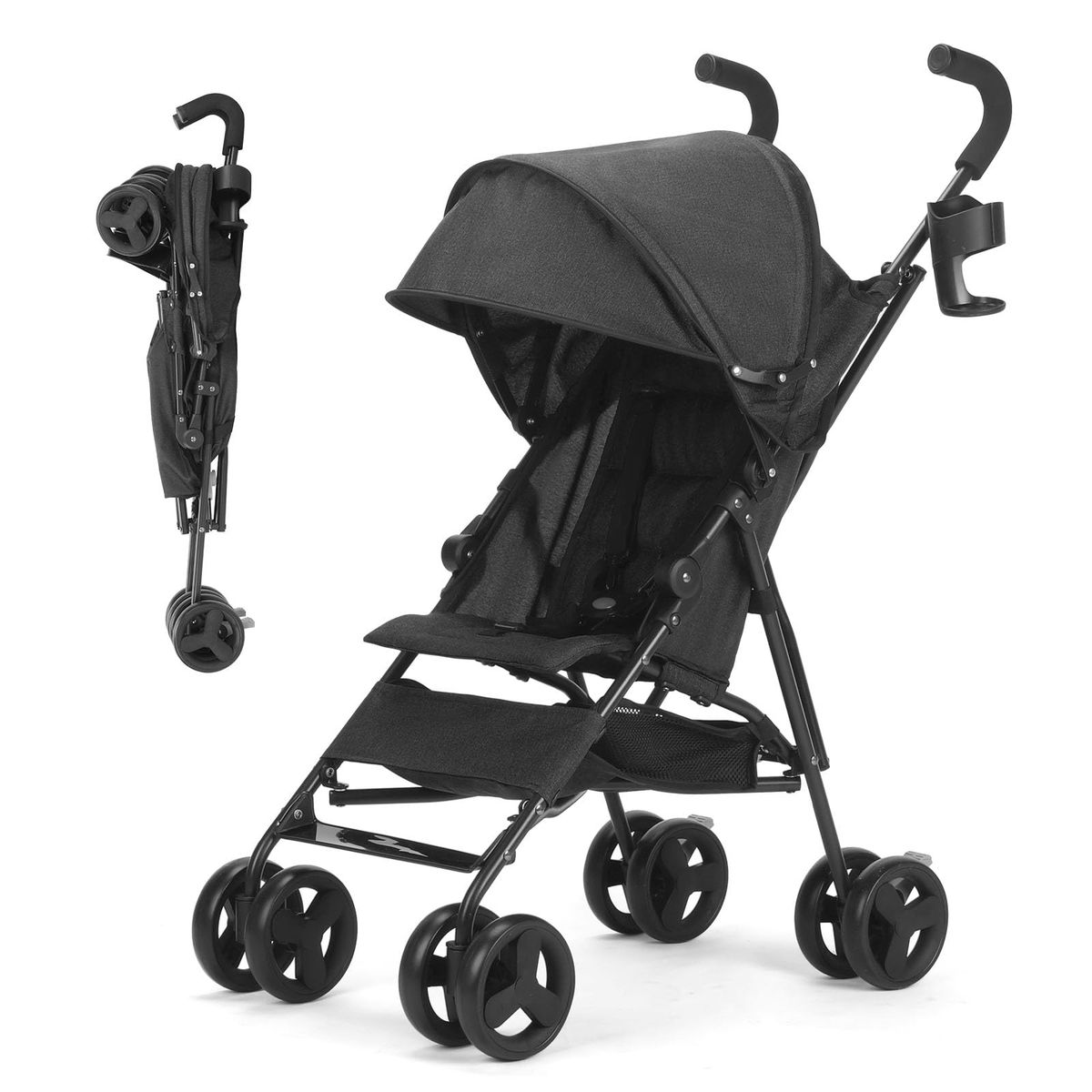 NEW Baby Stroller, Umbrella Stroller with Foldable Pushchair with Adjustable Canopy