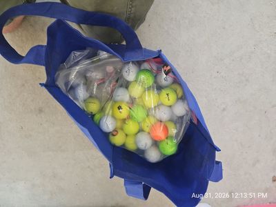 1 heavy bag assorted Used Golf Balls in Blue Tote Bag - Mixed Brands