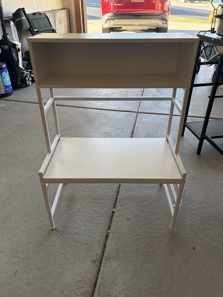 White Metal Frame Storage - Versatile & Space-Saving
