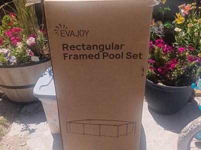 EVAJOY Rectangular Framed Pool Set - 85" x 23" x 59" (216cm x 58cm x 150cm)