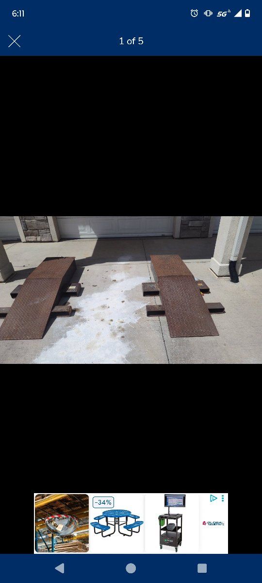 Vestil Steel Wheel Riser, 60"L x 38-1/2"W, 40,000 Lb. Capacity, Brown