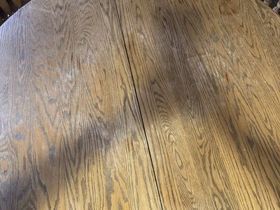 Antique Round Wood Table W/4 Chairs