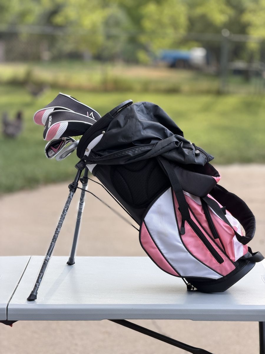 New, Precise X7 age 6-8 Pink Golf Club Set with Stand Bag