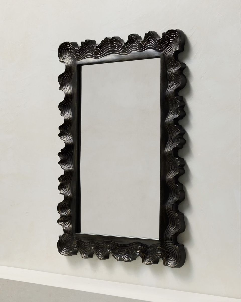 New Black Scalloped Wall Mirror Joon Loloi