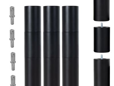 Skuehod Adjustable Bed Legs Replacement for Adjustable Bed Base Frame, 4 Kind Threads Include,12 inch 3-in-1 Screw in Legs Set