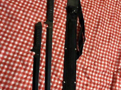 Black Double Blade Katana Sword Set with Sheath