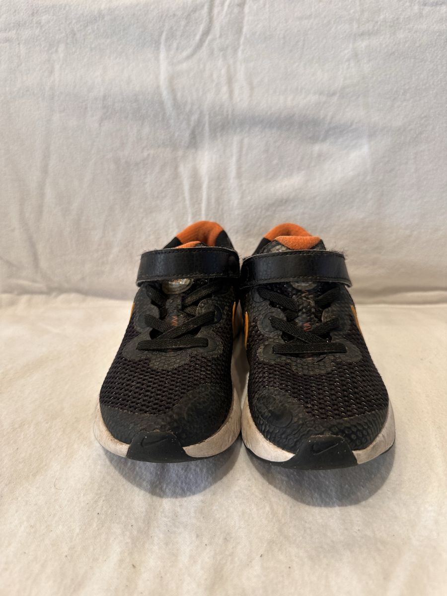 Nike Renew toddler size 12.5 black mesh with gray and orange trim athletic shoes