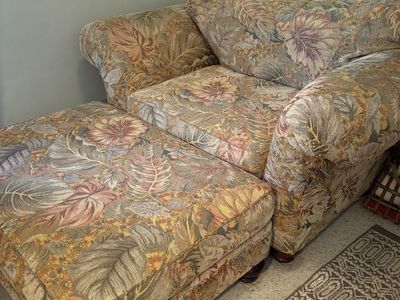 Oversized Fabric Chair & Ottoman