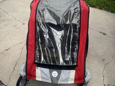Chariot cougar 2 double Child Stroller and Bike Trailer - Red/Grey