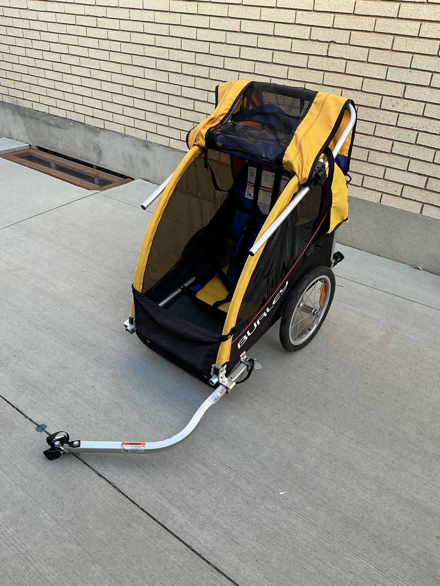 Burley Bee Single Child Bike Trailer - Mid-2000s Yellow/Black, Hitch Included