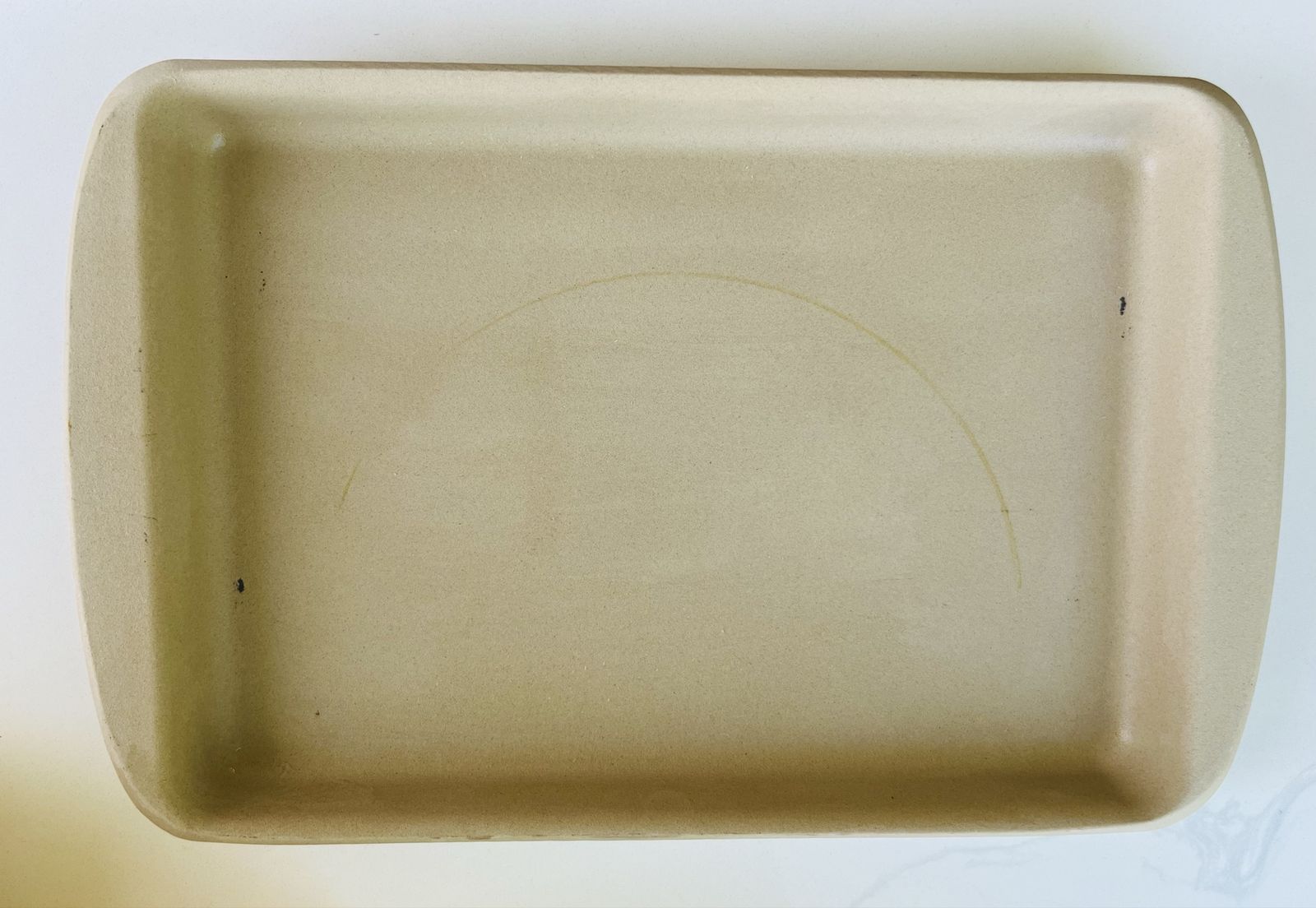 Stoneware Baking Pan Rectangular Tan Kitchen Bakeware Used