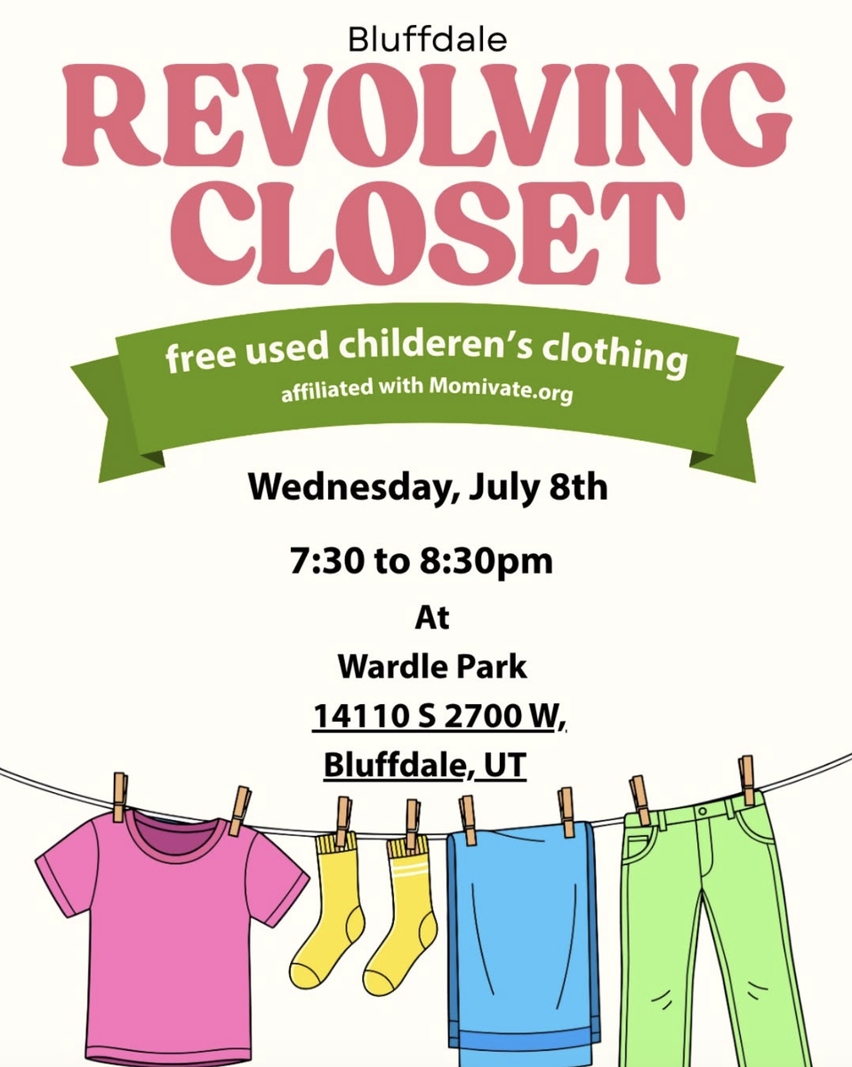 Free Used Children's Clothing Event - Bluffdale - July 8