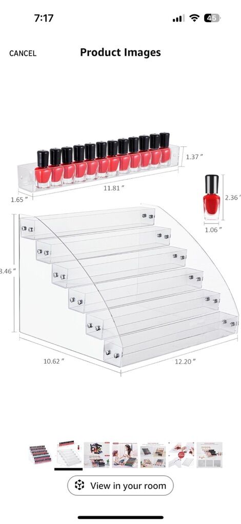 Acrylic Display shelf, organizer(6, 5 and 4 Tier)