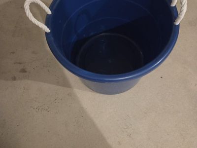 Blue Plastic Tub with Rope Handles - Versatile Storage Bin
