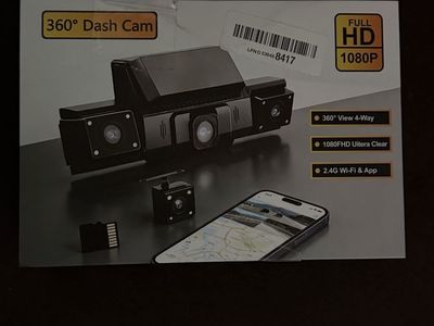 360° Dash Cam - Full HD 1080P, 4-Way View, Wi-Fi & App Connectivity