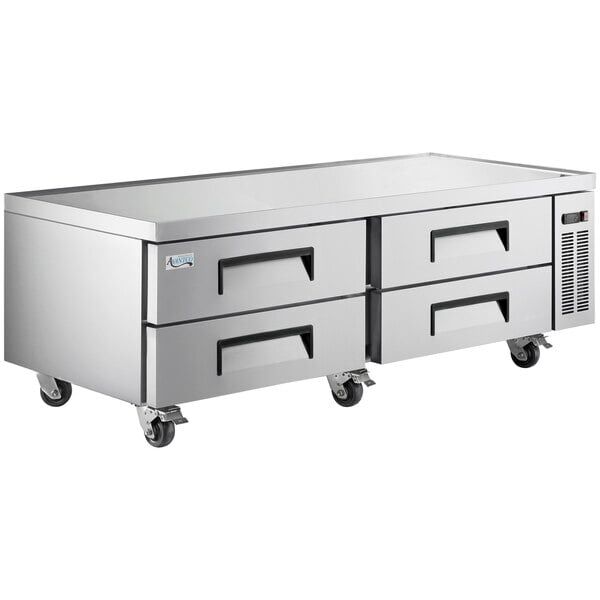 AVANTCO 4-drawer Refrigerated Chef Base 72.5”x32.5”x20.5” Stainless Steel 178CBE72HC