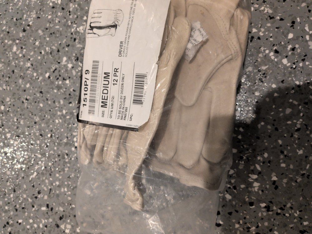 medium sized leather work gloves.