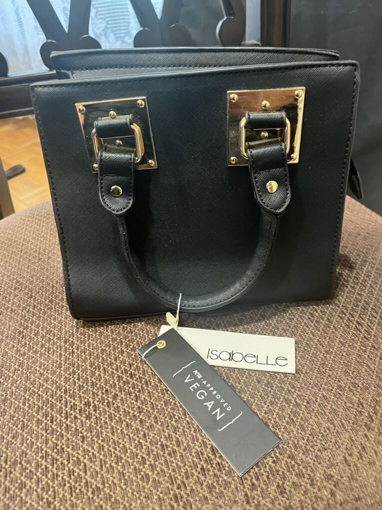 Black Isabelle Vegan Material Purse Handbag