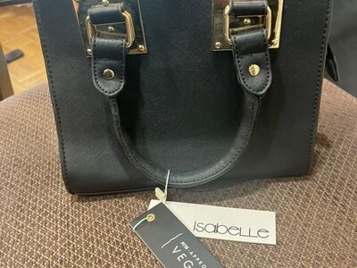 Black Isabelle Vegan Material Purse Handbag