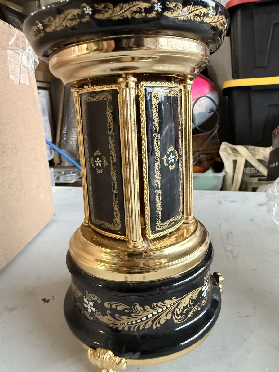 Vintage Swiss Reuge Dancing Ballerina Music Box Carousel Lipstick (Watch Video) 1950s-1960s