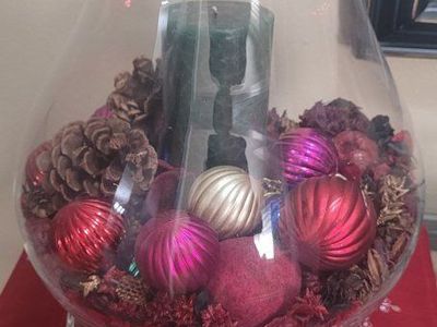 Large Clear Glass Hurricane Vase 15.9 Inch Tall - Hand Blown Italian Glass Centerpiece