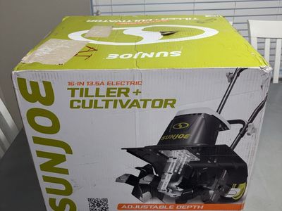 Sun Joe TJ604E 16-Inch 13.5-Amp Electric Tiller + Cultivator - Adjustable Depth