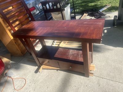Dark wood tv stand brown